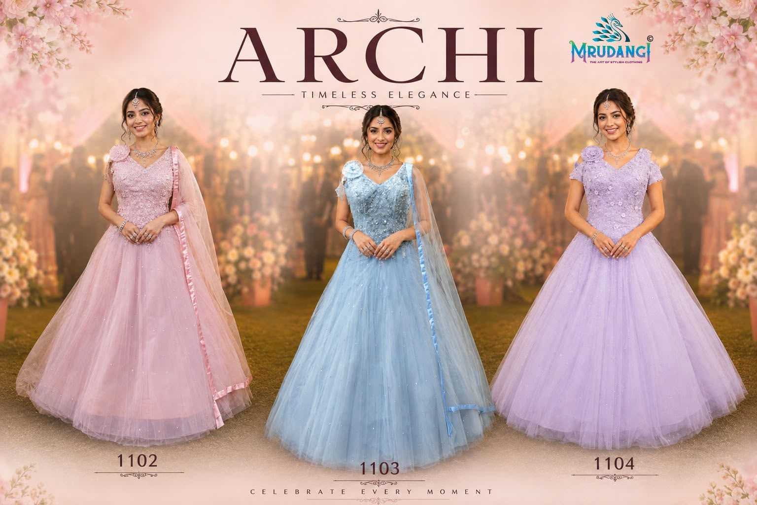 YNF Wholesale Net Fancy Gowns  | Surat Manufacturer