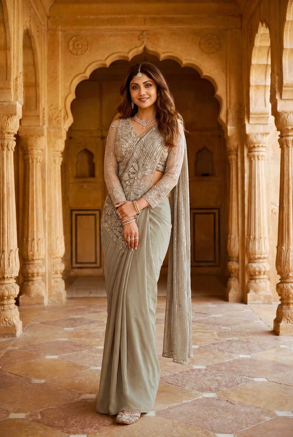 YNF Wholesale Georgette Ready To Wear Sarees  | Surat Manufacturer