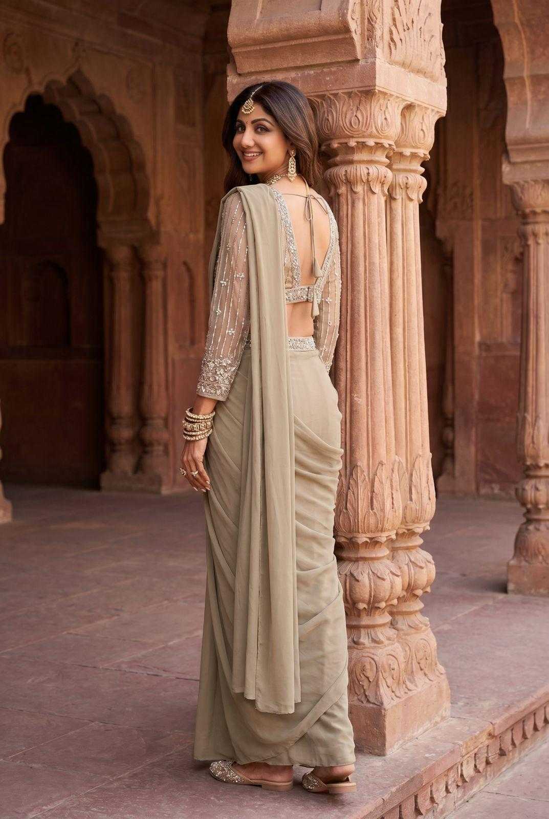 YNF Wholesale Georgette Ready To Wear Sarees  | Surat Manufacturer
