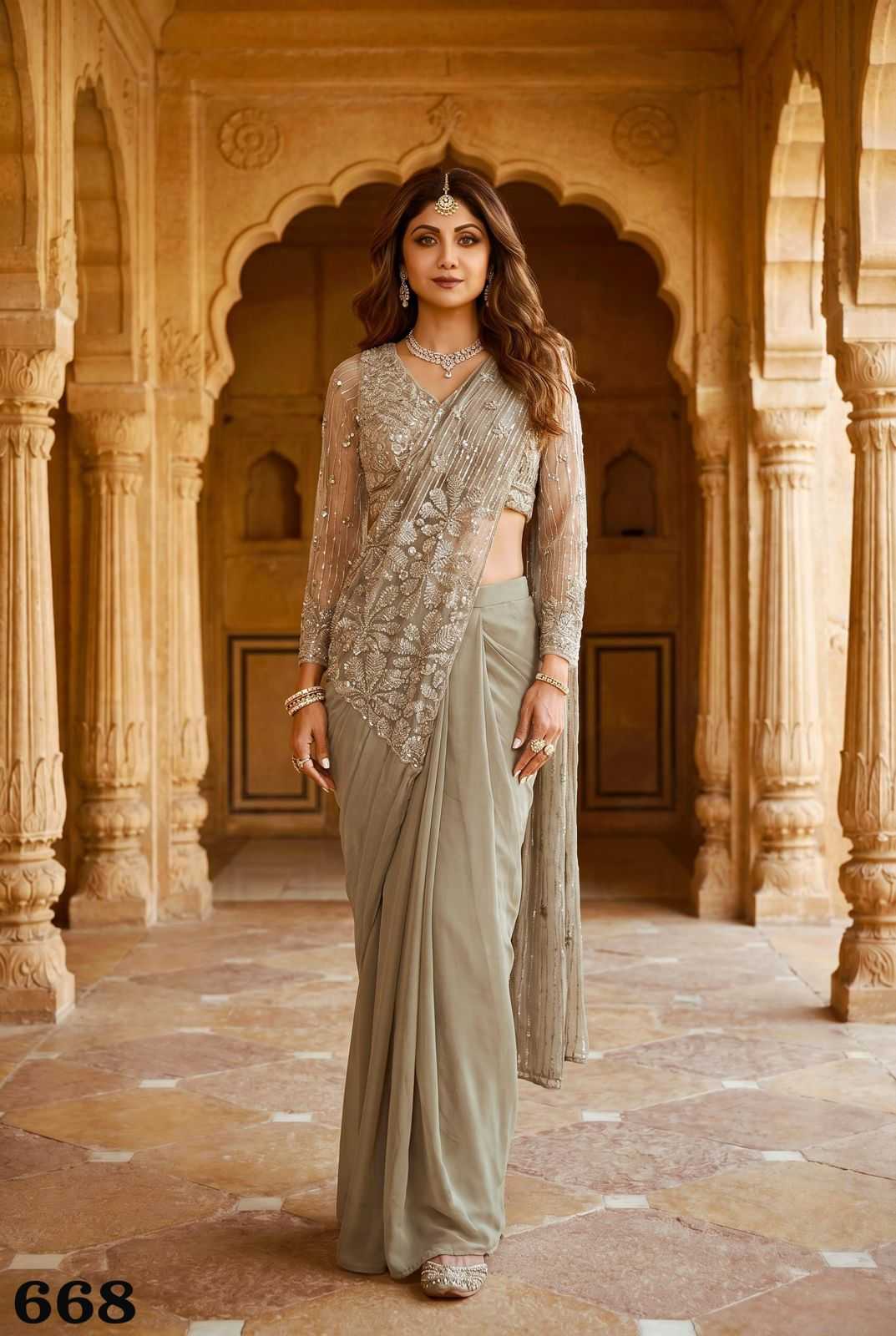 YNF Wholesale Georgette Ready To Wear Sarees  | Surat Manufacturer