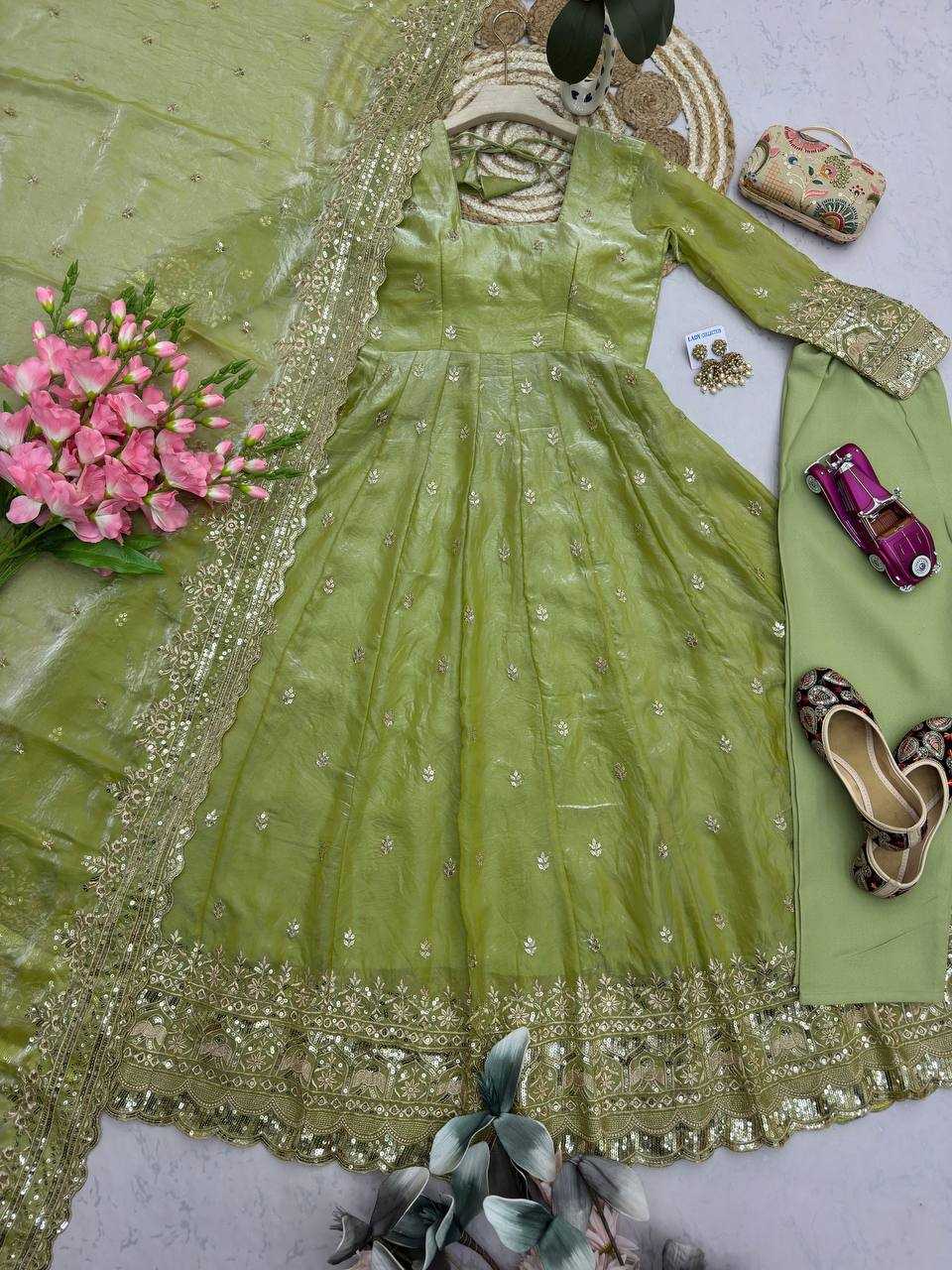 YNF Wholesale Silk Embroidery Gowns  | Surat Manufacturer