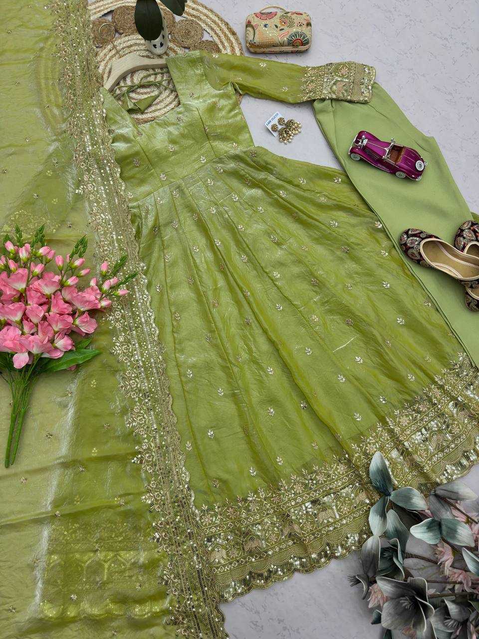 YNF Wholesale Silk Embroidery Gowns  | Surat Manufacturer