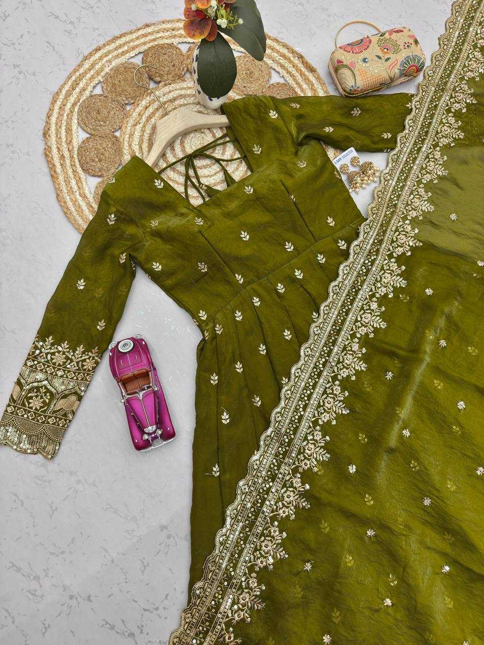 YNF Wholesale Silk Embroidery Gowns  | Surat Manufacturer