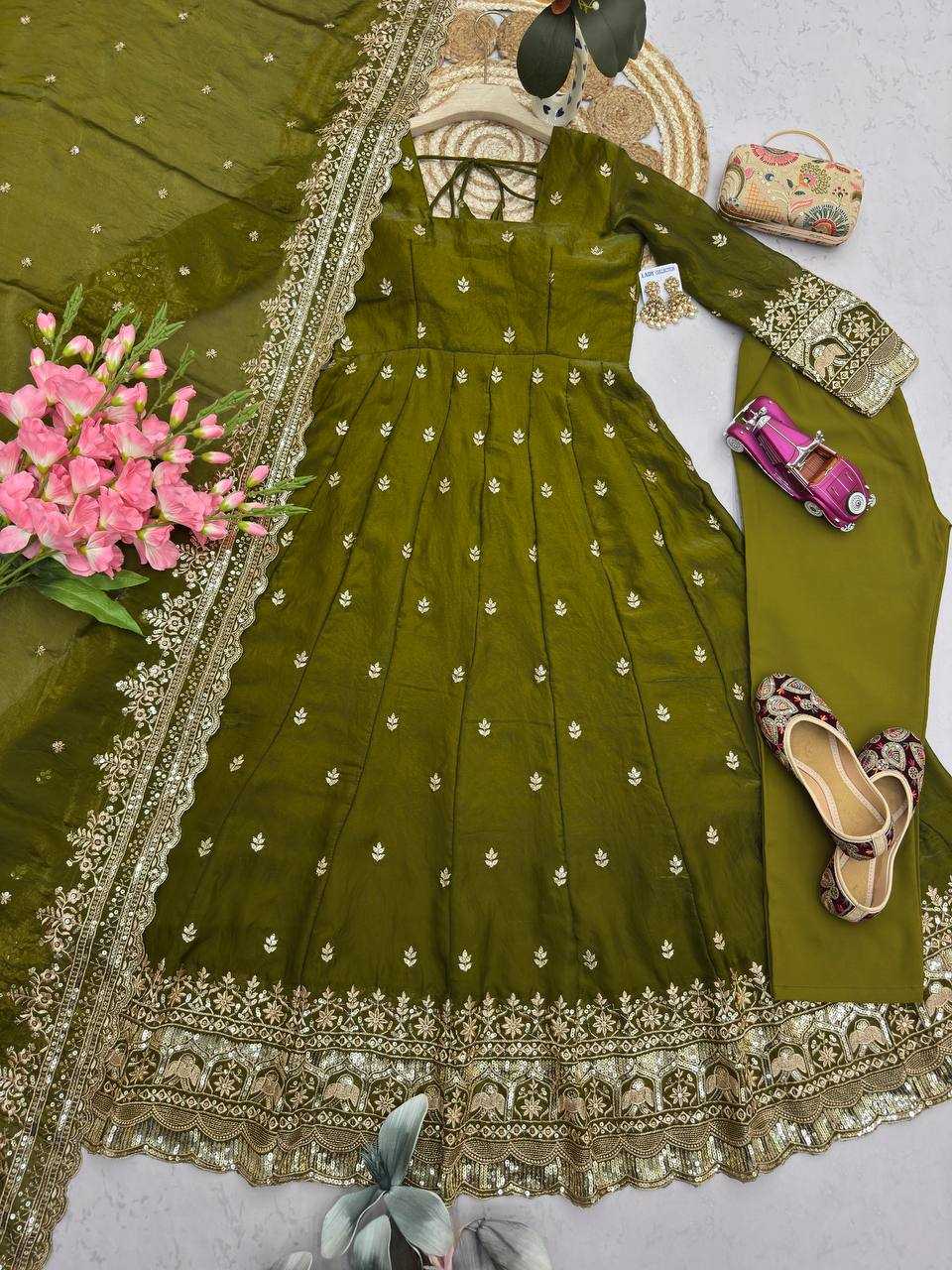 YNF Wholesale Silk Embroidery Gowns  | Surat Manufacturer