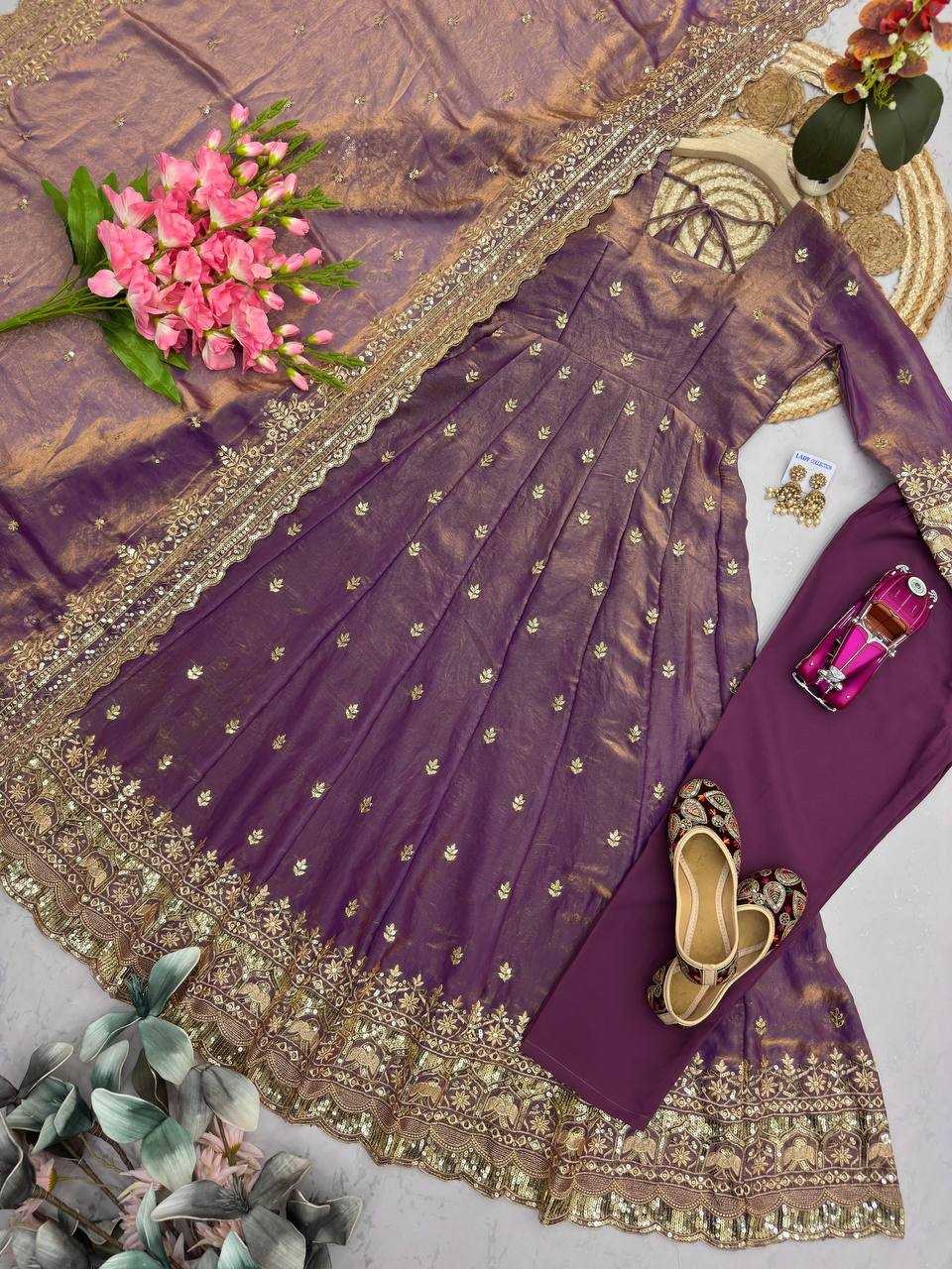 YNF Wholesale Silk Embroidery Gowns  | Surat Manufacturer