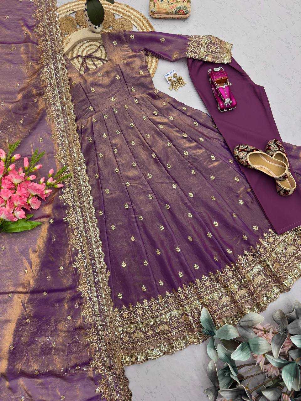 YNF Wholesale Silk Embroidery Gowns  | Surat Manufacturer