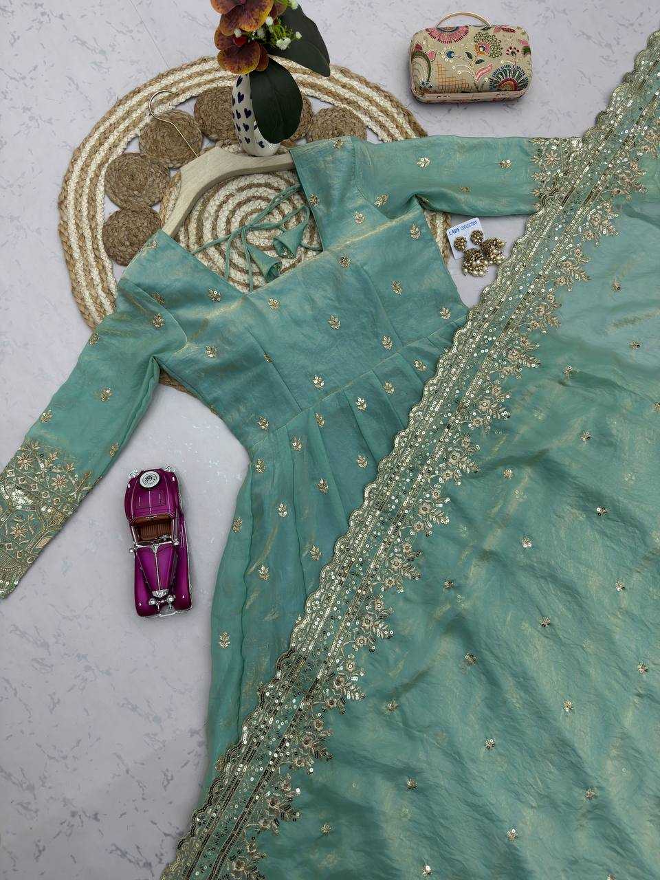 YNF Wholesale Silk Embroidery Gowns  | Surat Manufacturer