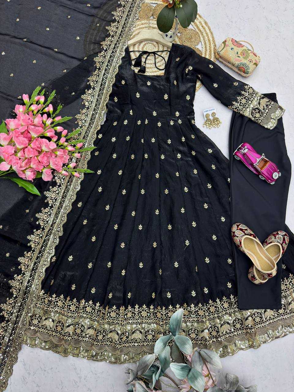 YNF Wholesale Silk Embroidery Gowns  | Surat Manufacturer