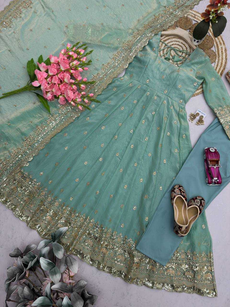 YNF Wholesale Silk Embroidery Gowns  | Surat Manufacturer