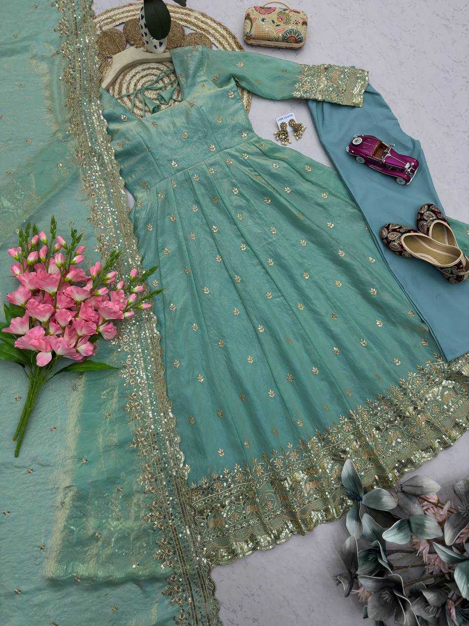 YNF Wholesale Silk Embroidery Gowns  | Surat Manufacturer
