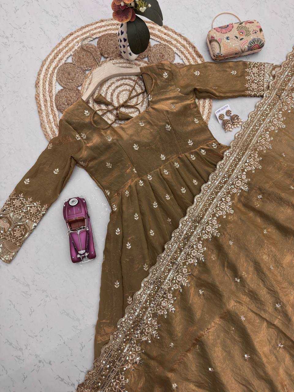 YNF Wholesale Silk Embroidery Gowns  | Surat Manufacturer