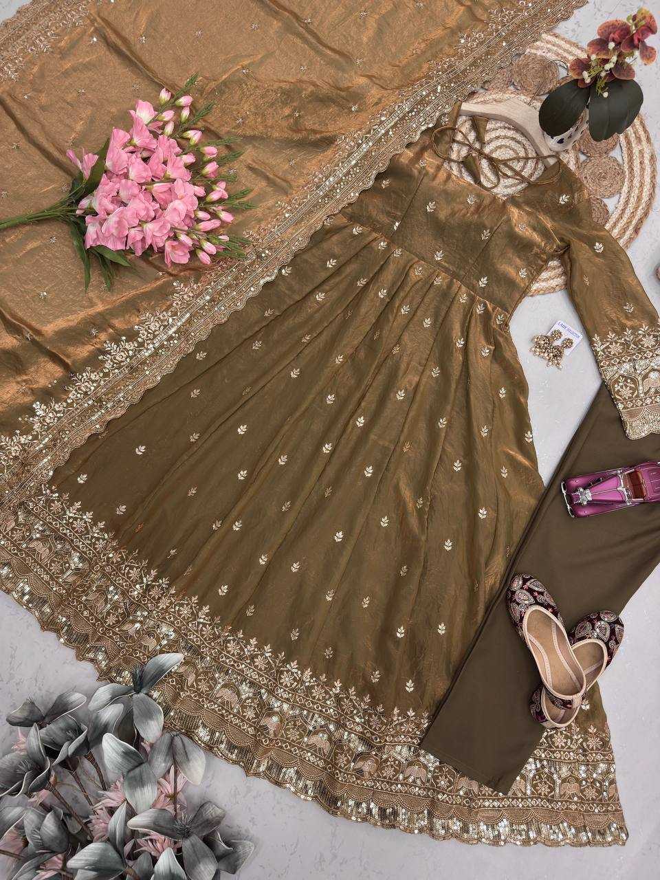 YNF Wholesale Silk Embroidery Gowns  | Surat Manufacturer