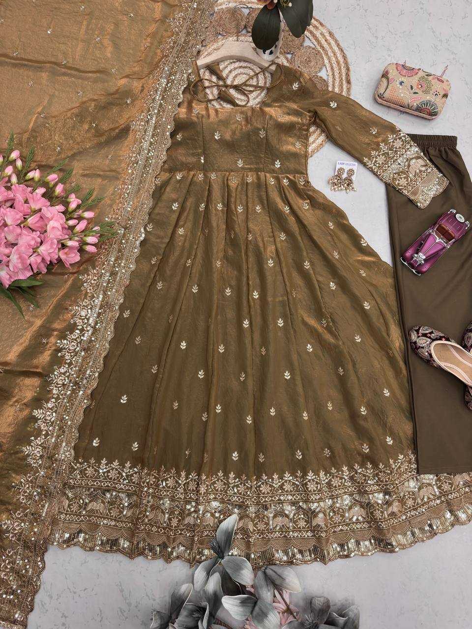 YNF Wholesale Silk Embroidery Gowns  | Surat Manufacturer