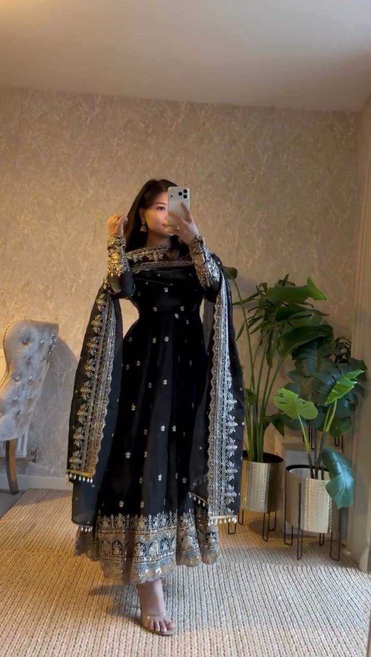YNF Wholesale Silk Embroidery Gowns  | Surat Manufacturer
