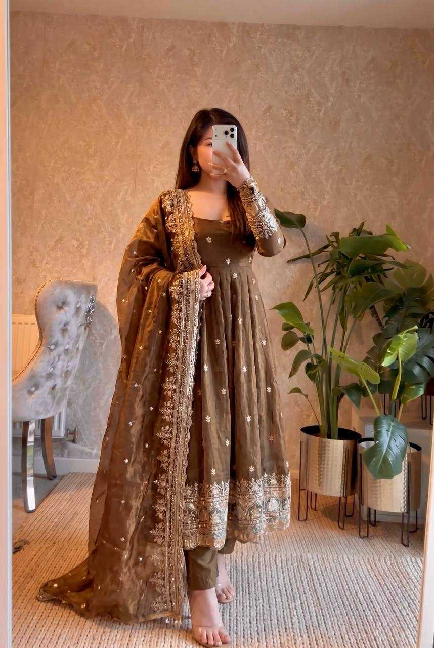 YNF Wholesale Silk Embroidery Gowns  | Surat Manufacturer