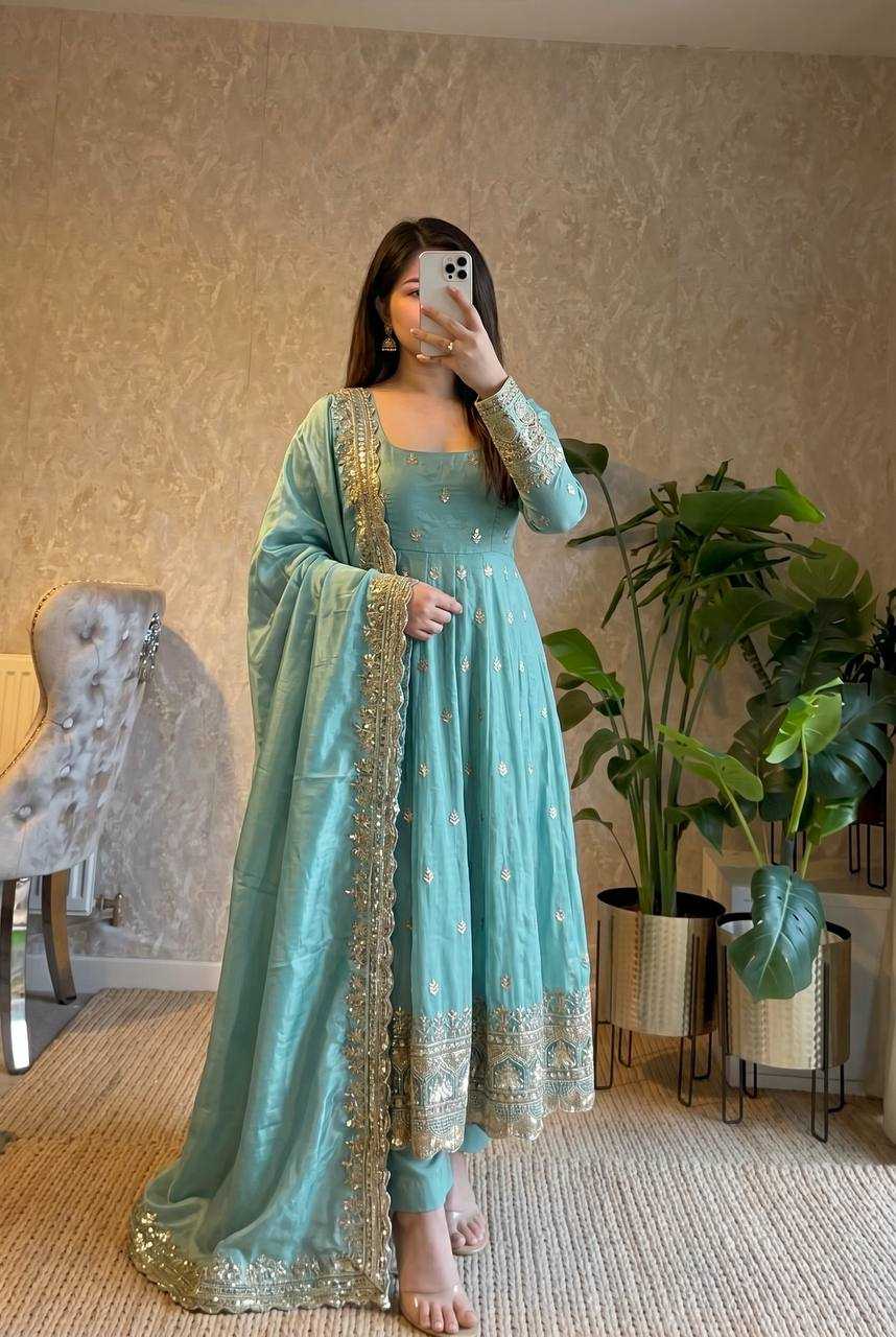 YNF Wholesale Silk Embroidery Gowns  | Surat Manufacturer