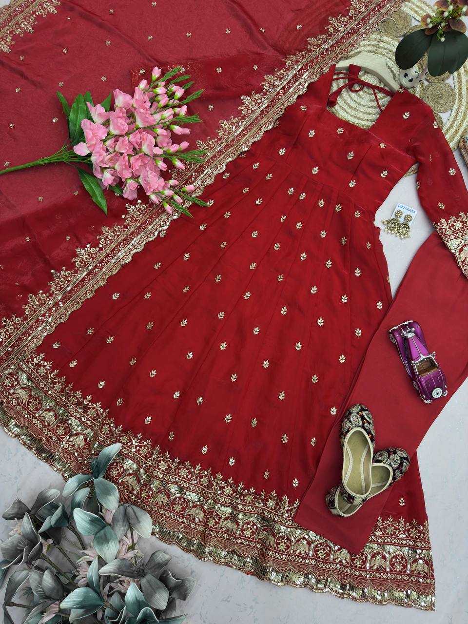 YNF Wholesale Silk Embroidery Gowns  | Surat Manufacturer