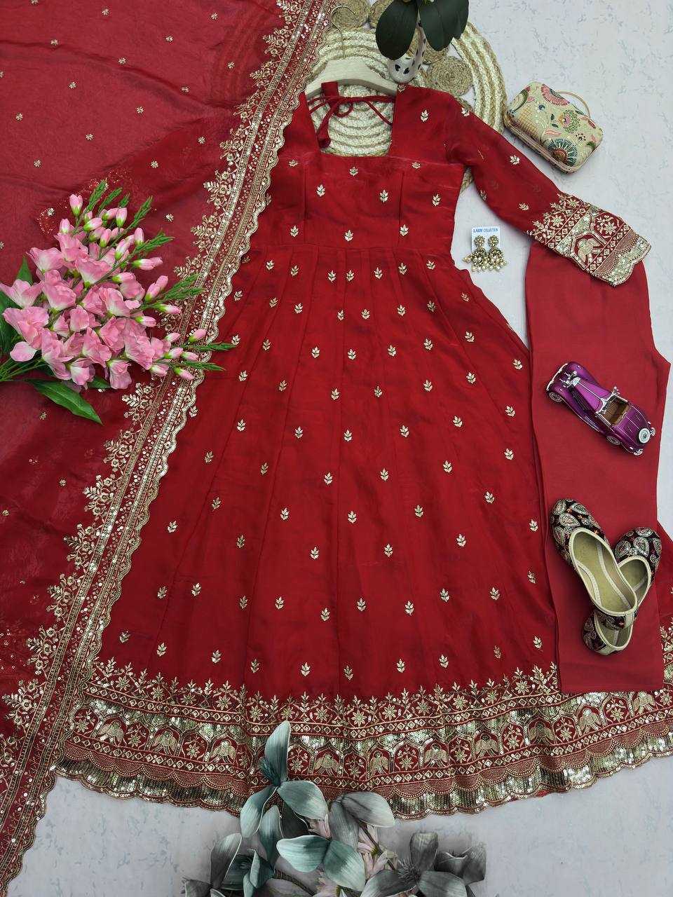 YNF Wholesale Silk Embroidery Gowns  | Surat Manufacturer