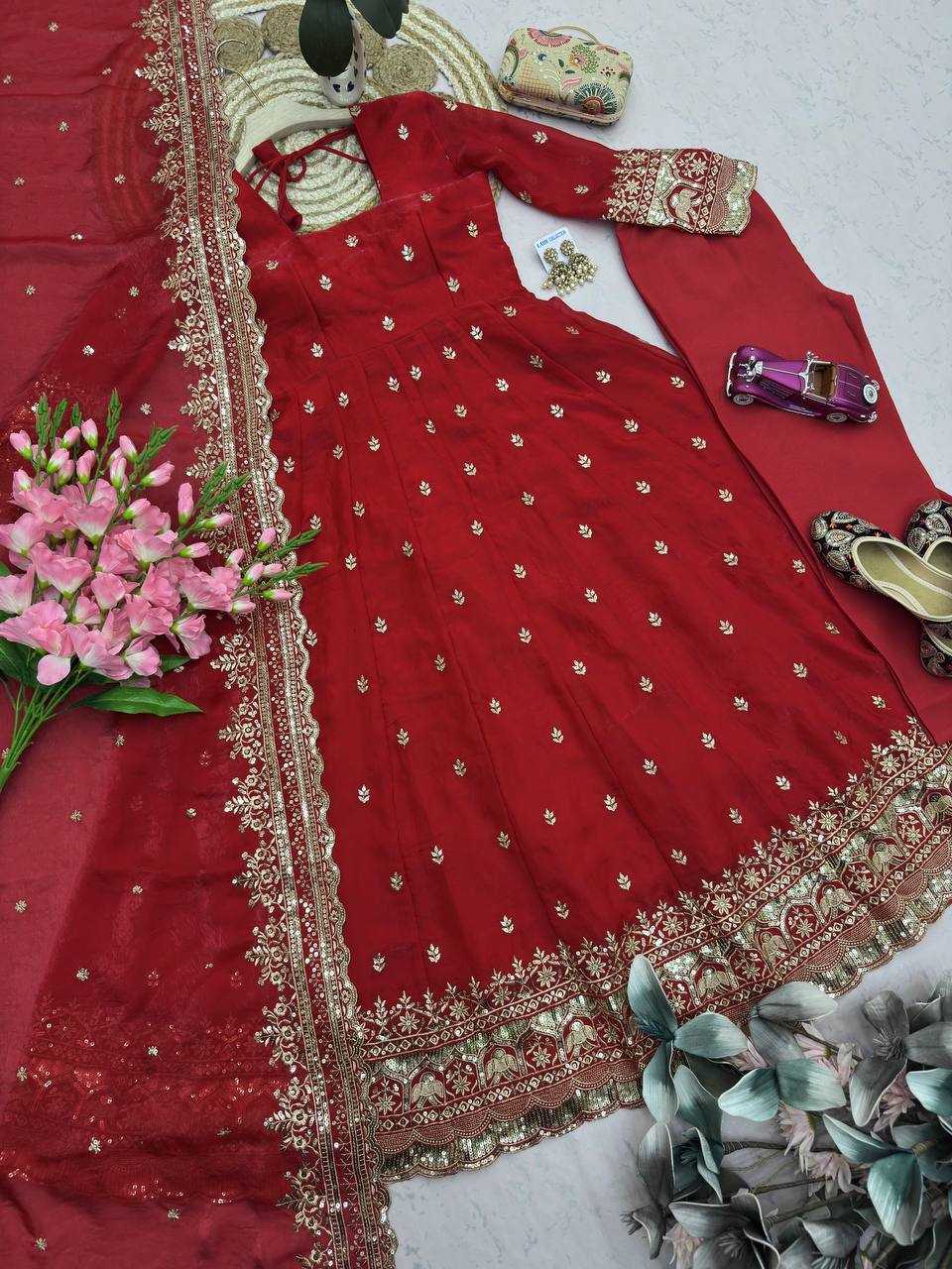 YNF Wholesale Silk Embroidery Gowns  | Surat Manufacturer