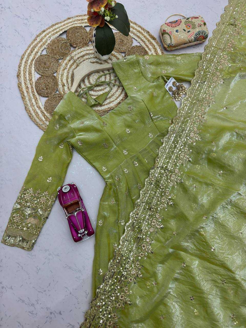 YNF Wholesale Silk Embroidery Gowns  | Surat Manufacturer