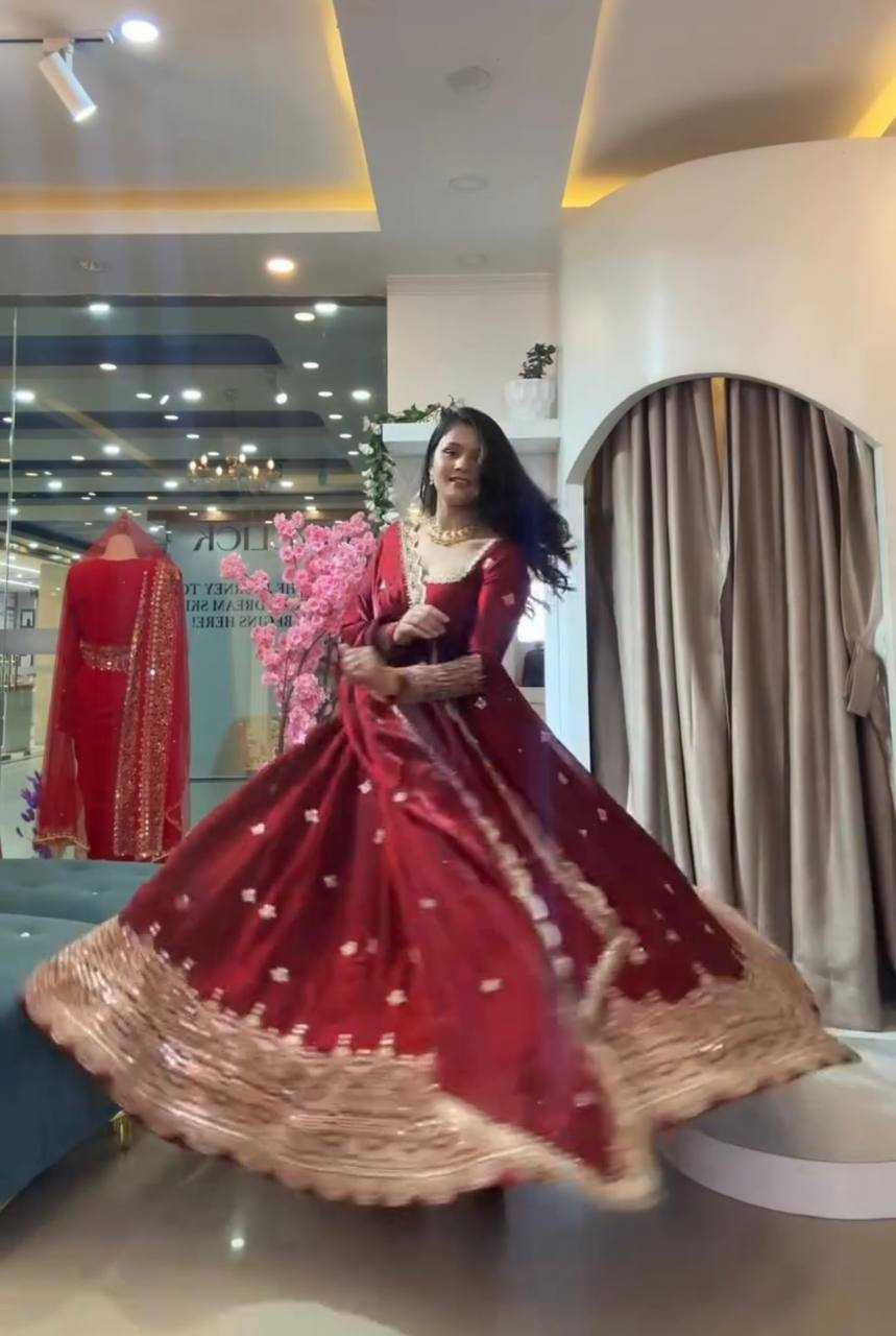 YNF Wholesale Silk Embroidery Gowns  | Surat Manufacturer