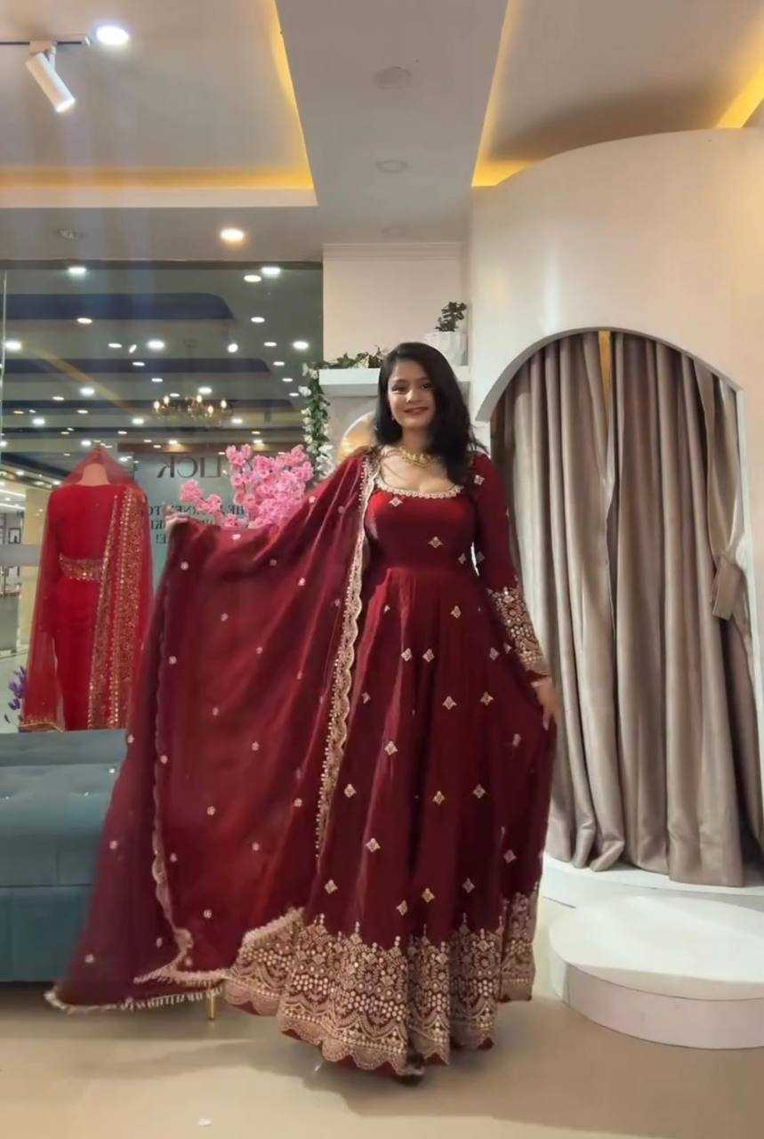 YNF Wholesale Silk Embroidery Gowns  | Surat Manufacturer