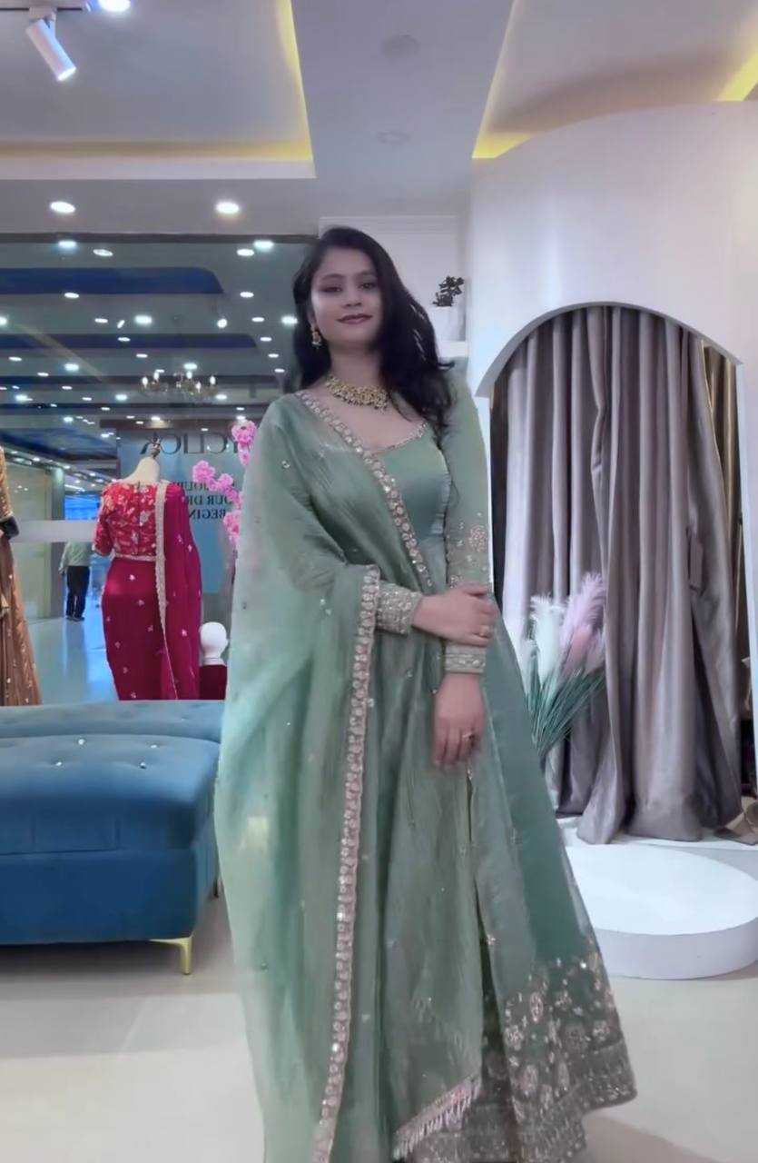 YNF Wholesale Heavy Silk Embroidery Gowns  | Surat Manufacturer