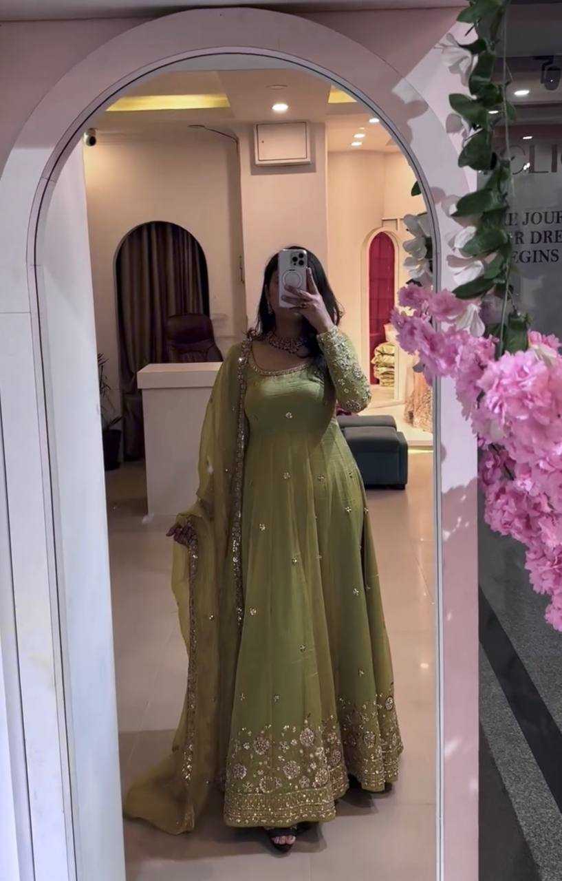 YNF Wholesale Heavy Silk Embroidery Gowns  | Surat Manufacturer