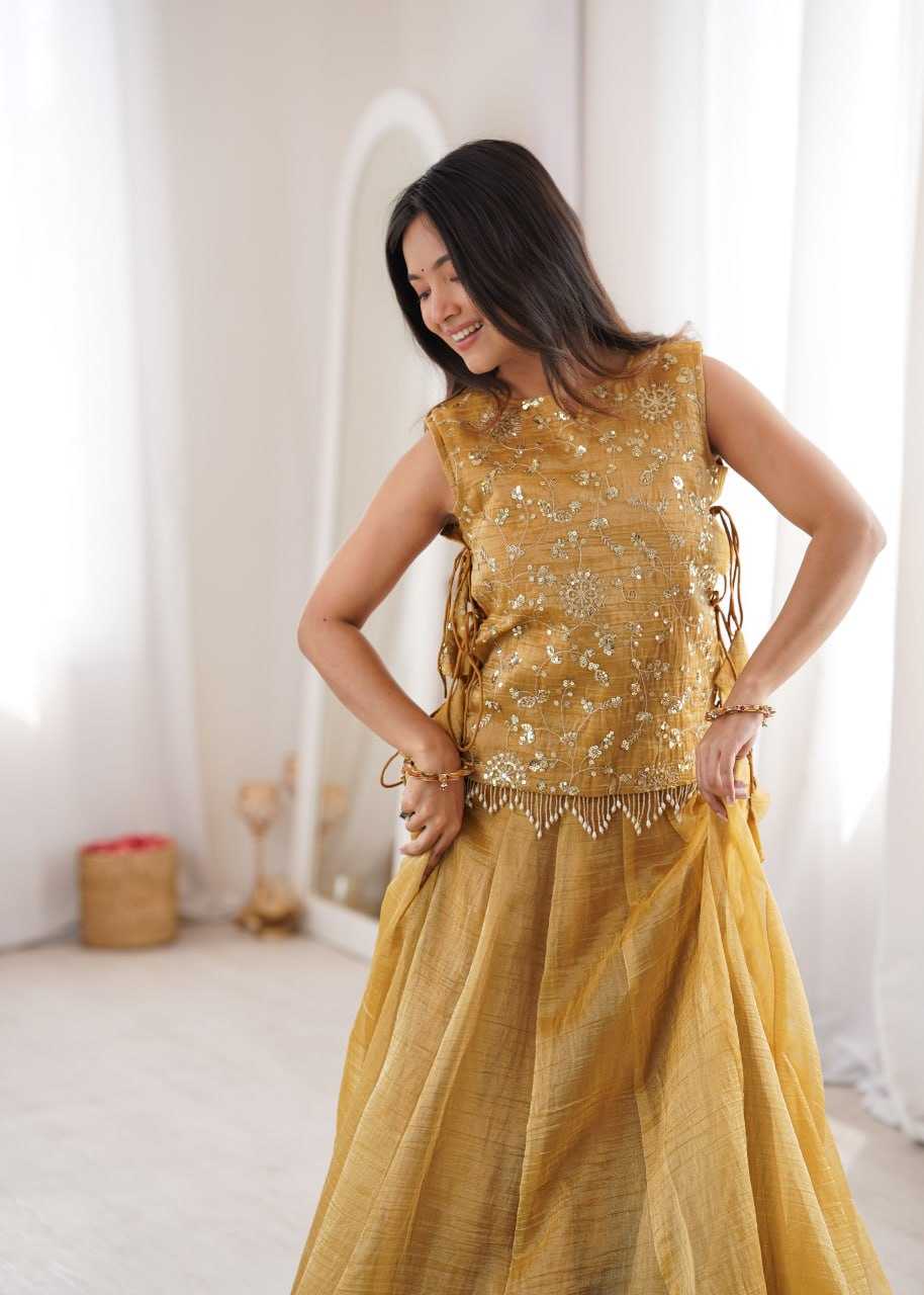 YNF Wholesale Crush Silk Embroidered Lehenga  | Surat Manufacturer