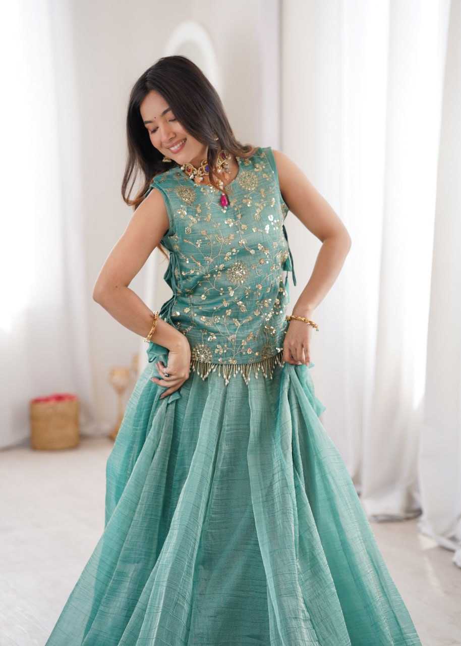 YNF Wholesale Crush Silk Embroidered Lehenga  | Surat Manufacturer
