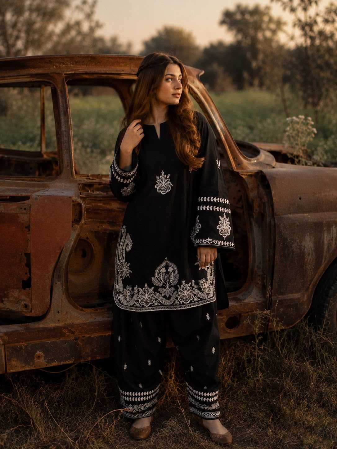 YNF Wholesale Heavy Roman Silk Embroidered Kurtis  | Surat Manufacturer