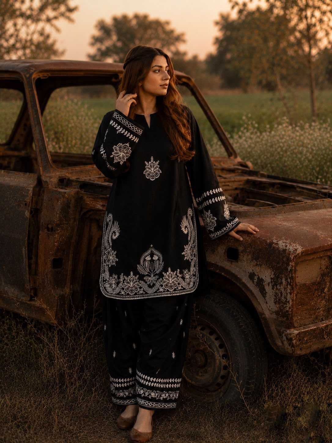 YNF Wholesale Heavy Roman Silk Embroidered Kurtis  | Surat Manufacturer