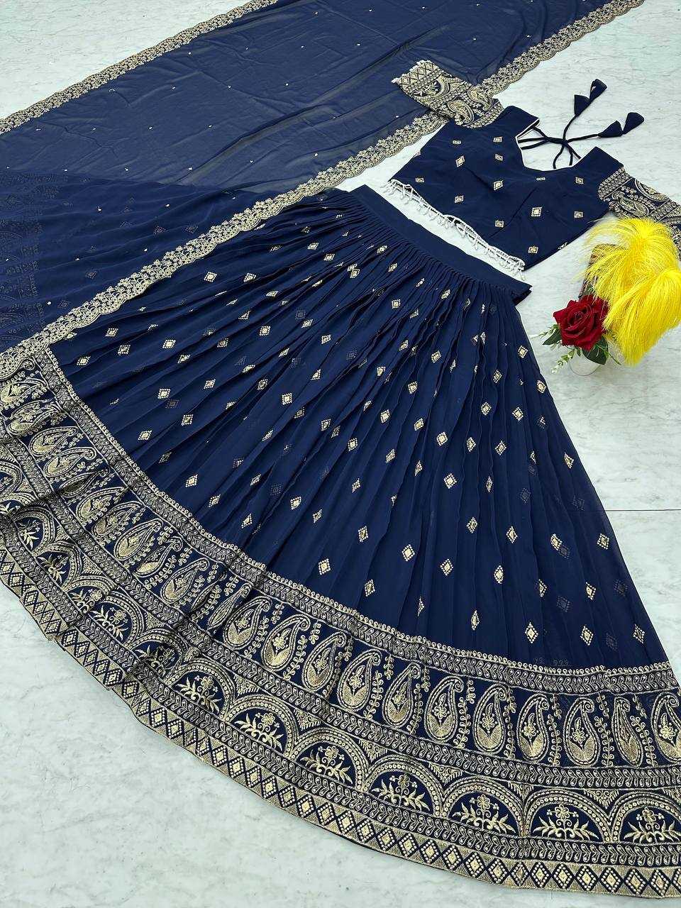 YNF Wholesale Faux Georgette Embroidered Lehenga  | Surat Manufacturer