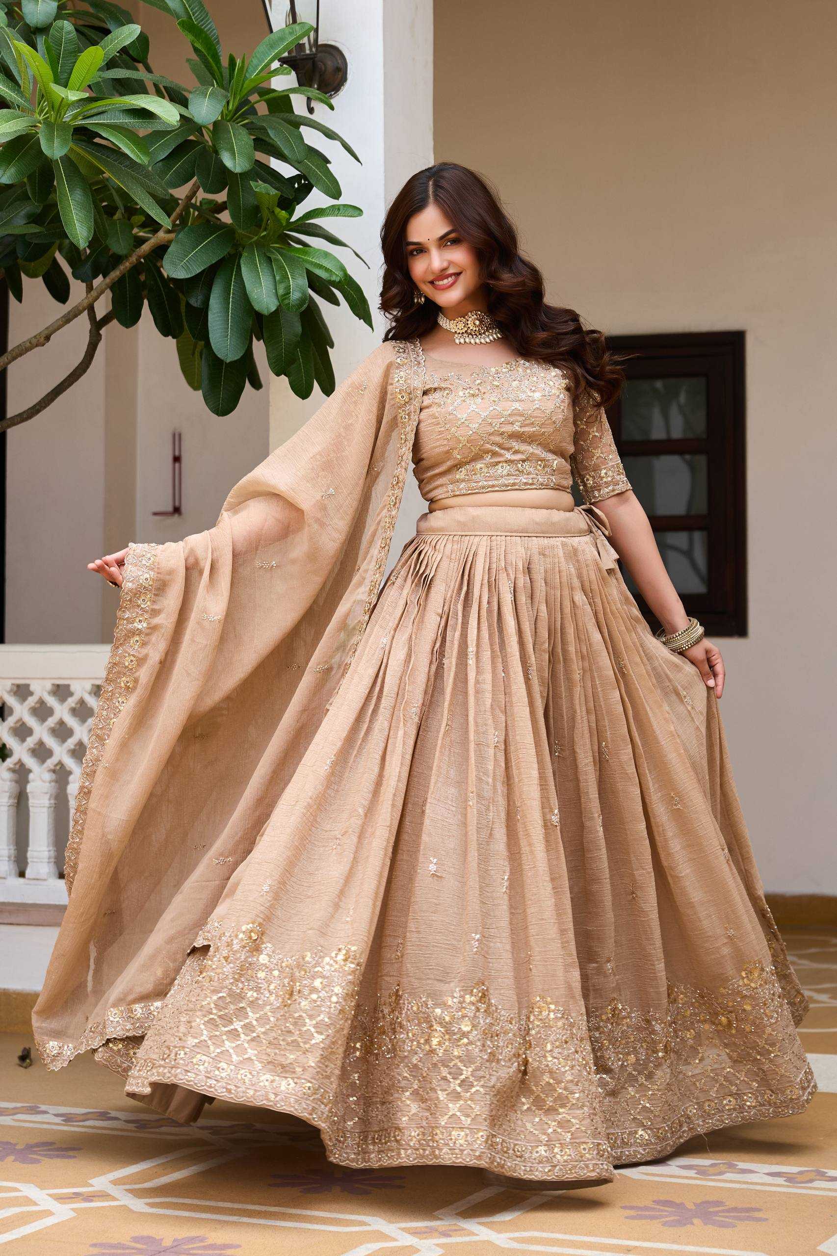 YNF Wholesale Crunchi Embroidered Lehenga  | Surat Manufacturer