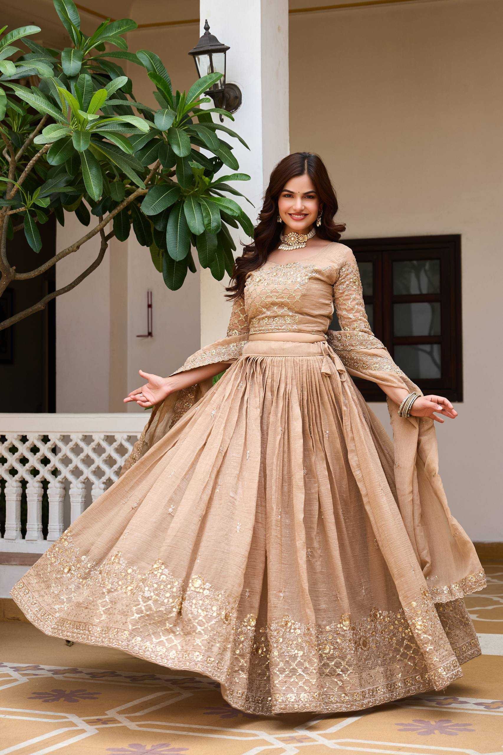 YNF Wholesale Crunchi Embroidered Lehenga  | Surat Manufacturer