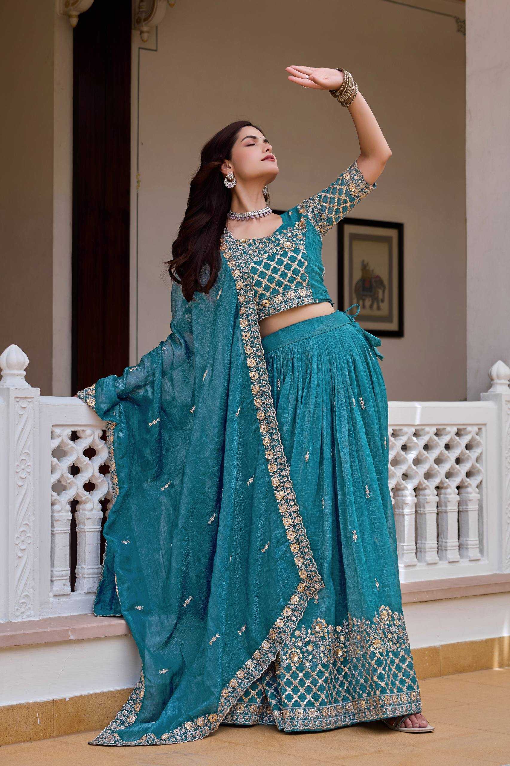 YNF Wholesale Crunchi Embroidered Lehenga  | Surat Manufacturer
