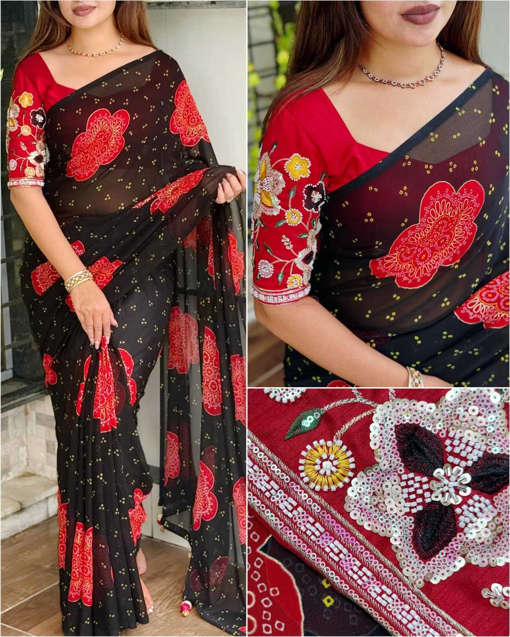 YNF Wholesale Georgette Designer Sarees  | Surat Manufacturer