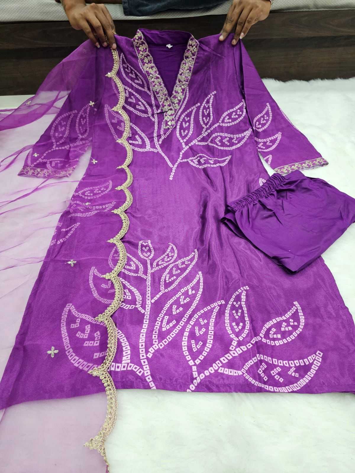 YNF Wholesale Chinon Silk Ladies Suits  | Surat Manufacturer