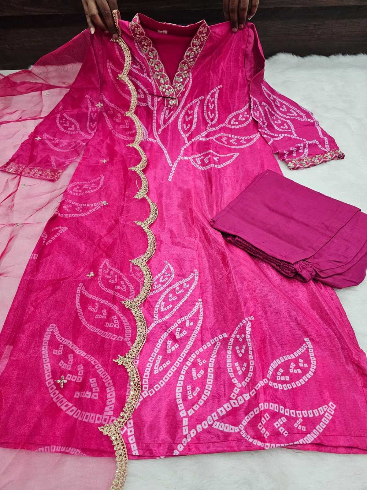YNF Wholesale Chinon Silk Ladies Suits  | Surat Manufacturer
