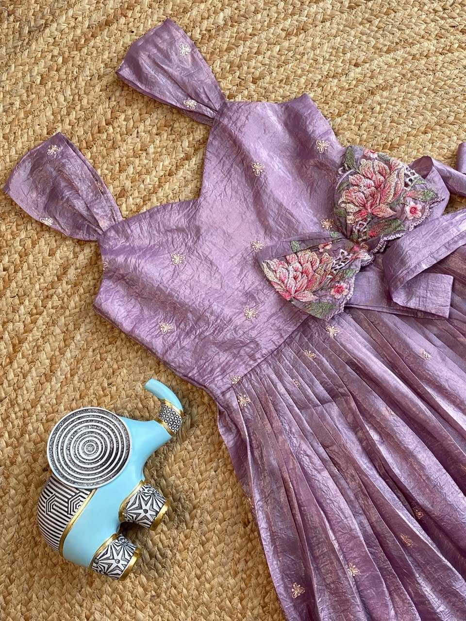 YNF Wholesale Soft Gold Crush Kids Gown  | Surat Manufacturer