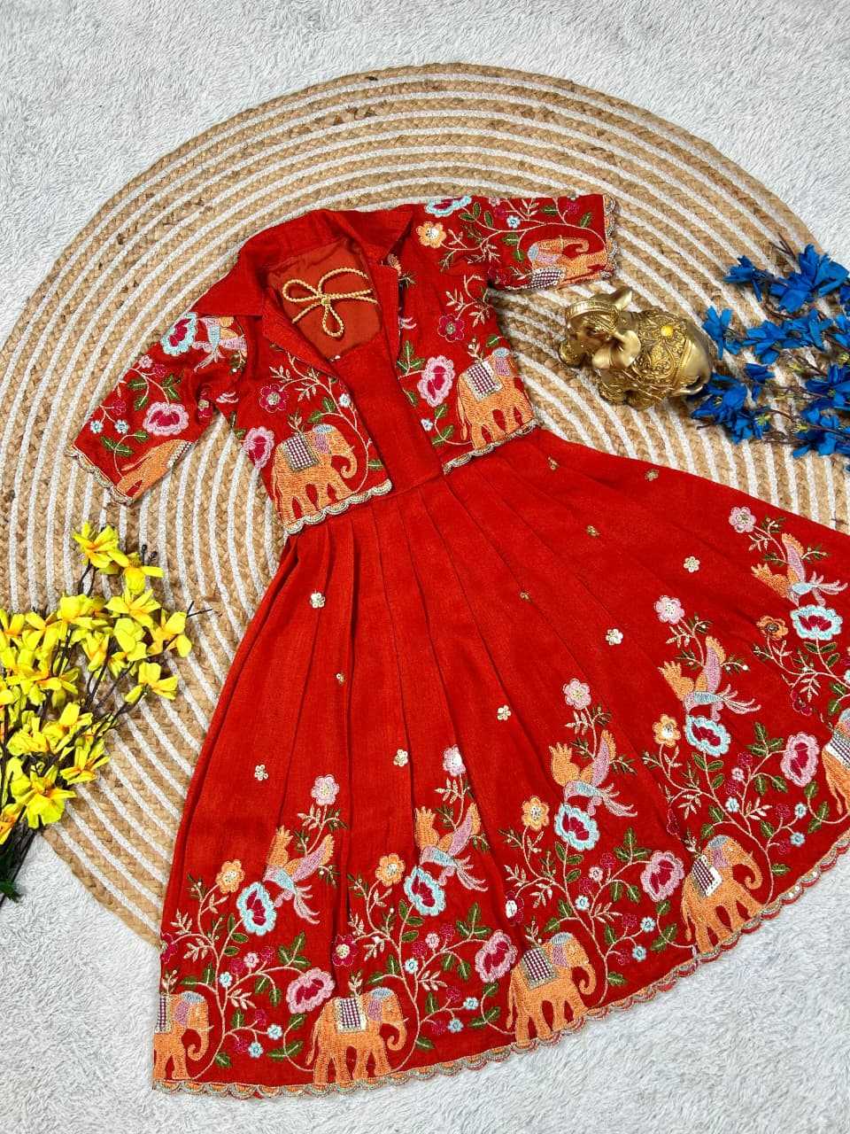 YNF Wholesale Vichitra Silk Kids Frocks  | Surat Manufacturer