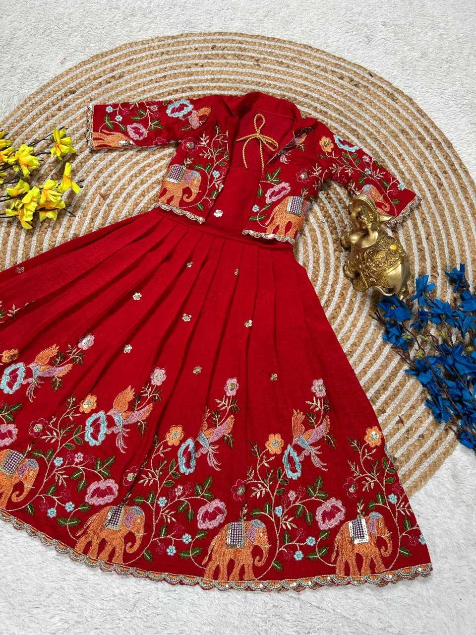 YNF Wholesale Vichitra Silk Kids Frocks  | Surat Manufacturer
