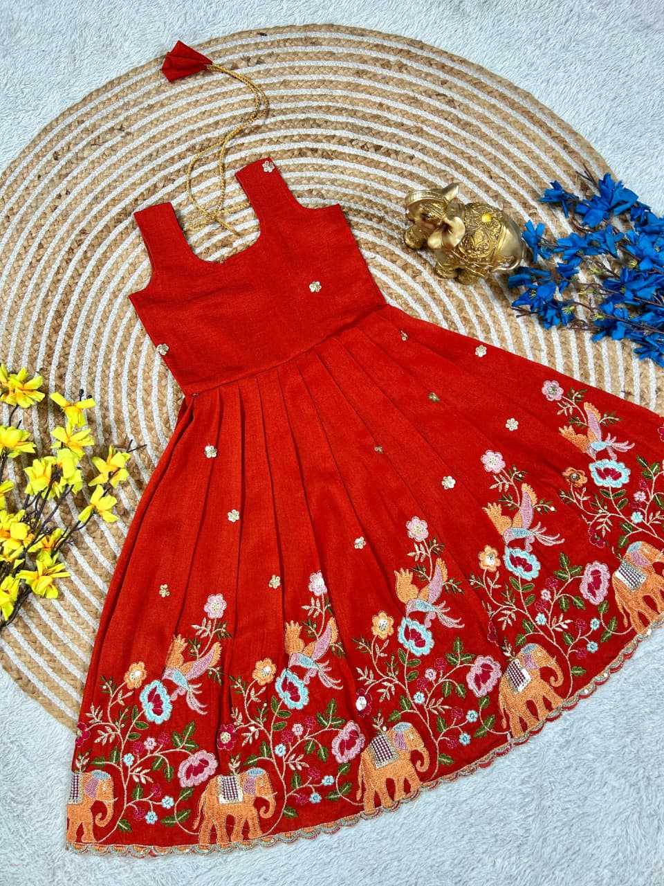 YNF Wholesale Vichitra Silk Kids Frocks  | Surat Manufacturer