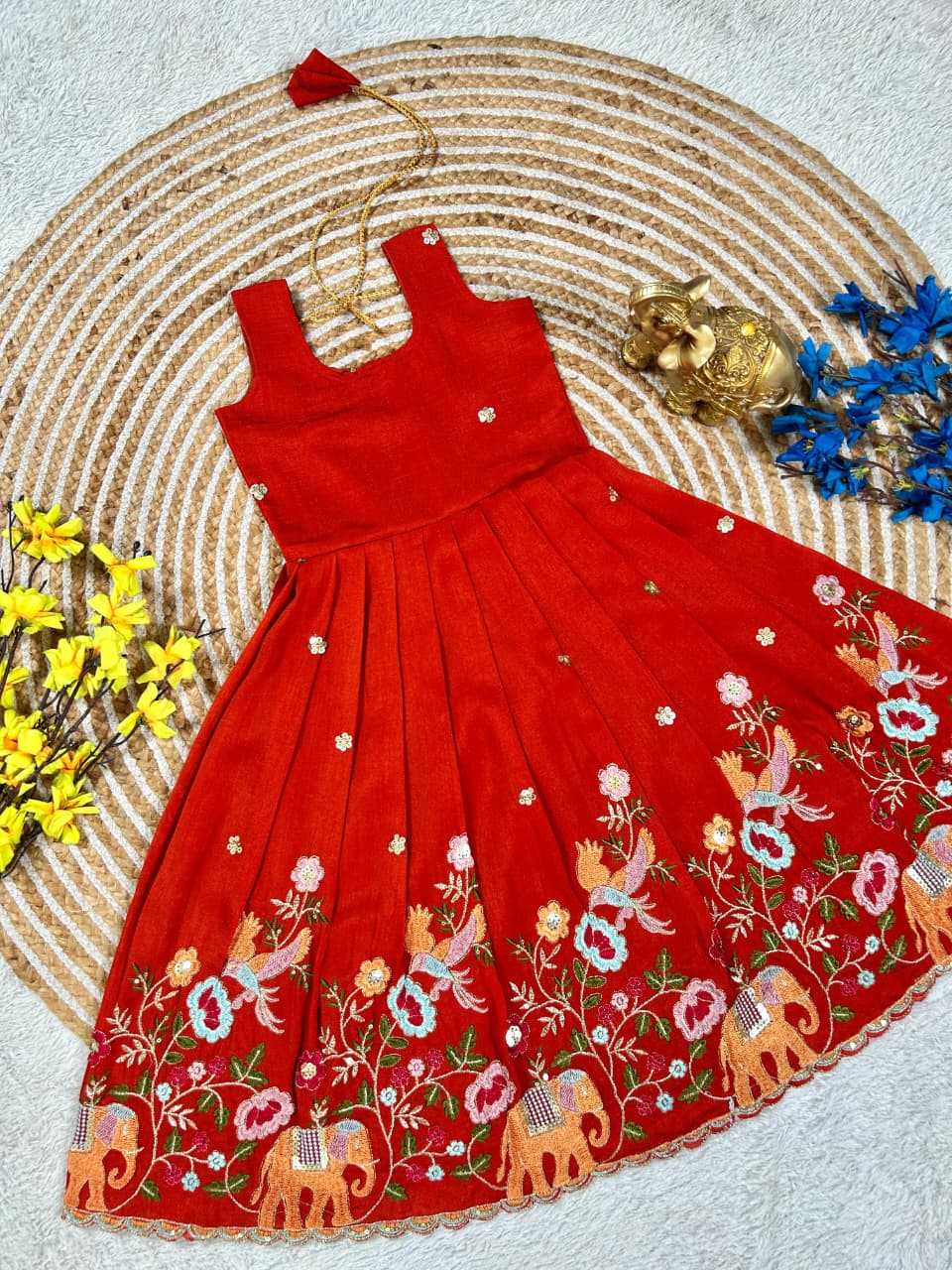 YNF Wholesale Vichitra Silk Kids Frocks  | Surat Manufacturer
