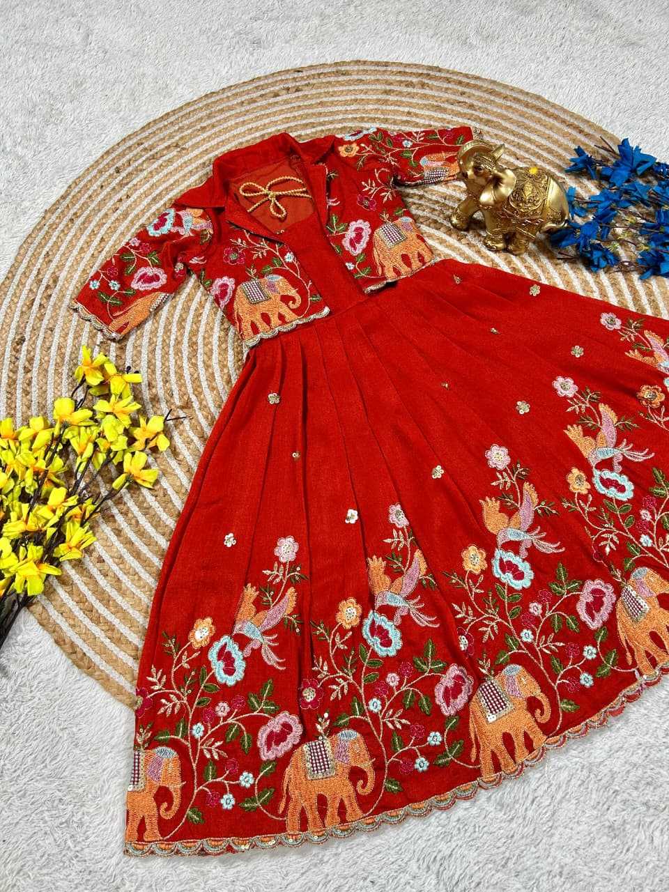 YNF Wholesale Vichitra Silk Kids Frocks  | Surat Manufacturer