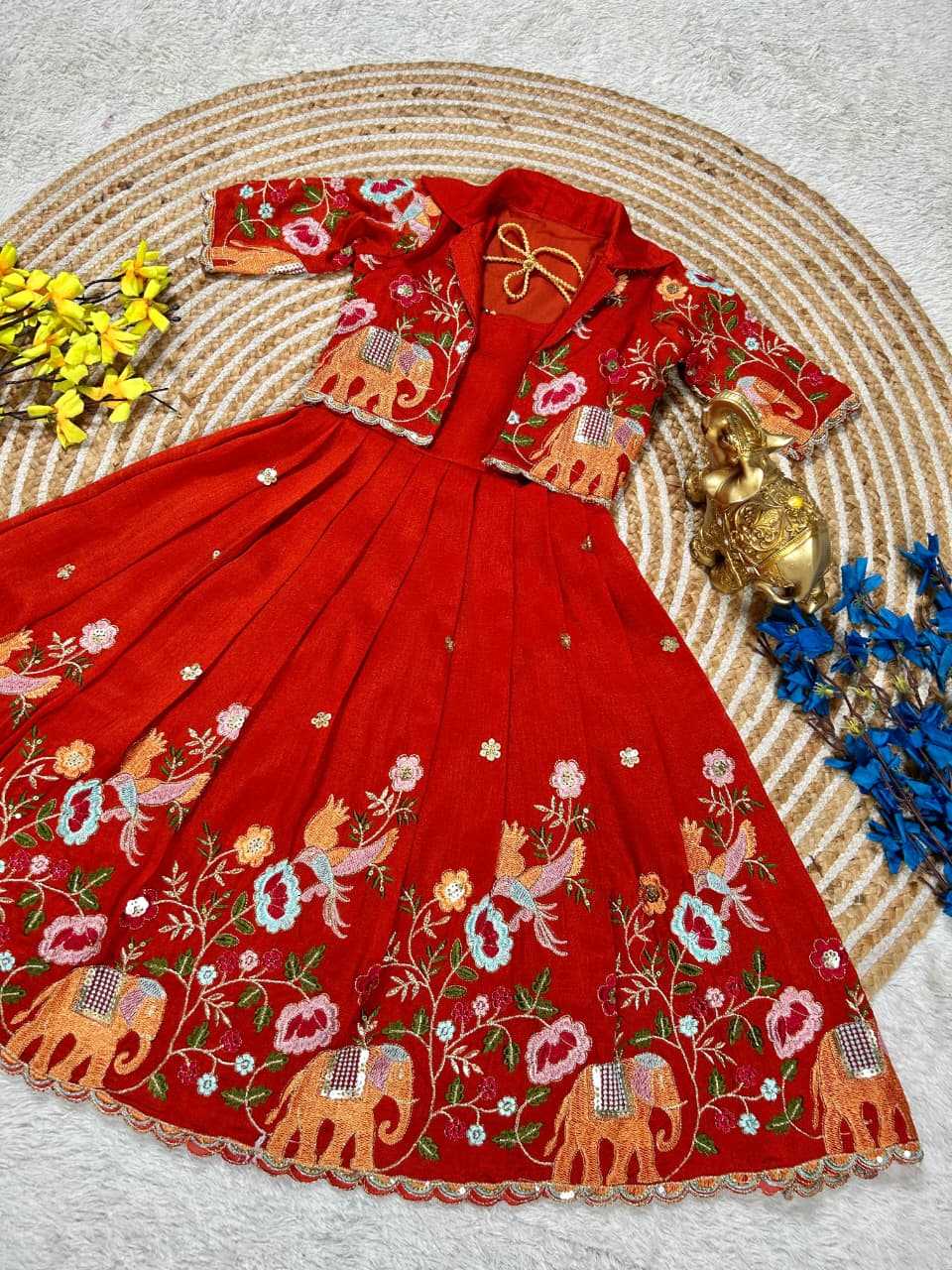 YNF Wholesale Vichitra Silk Kids Frocks  | Surat Manufacturer