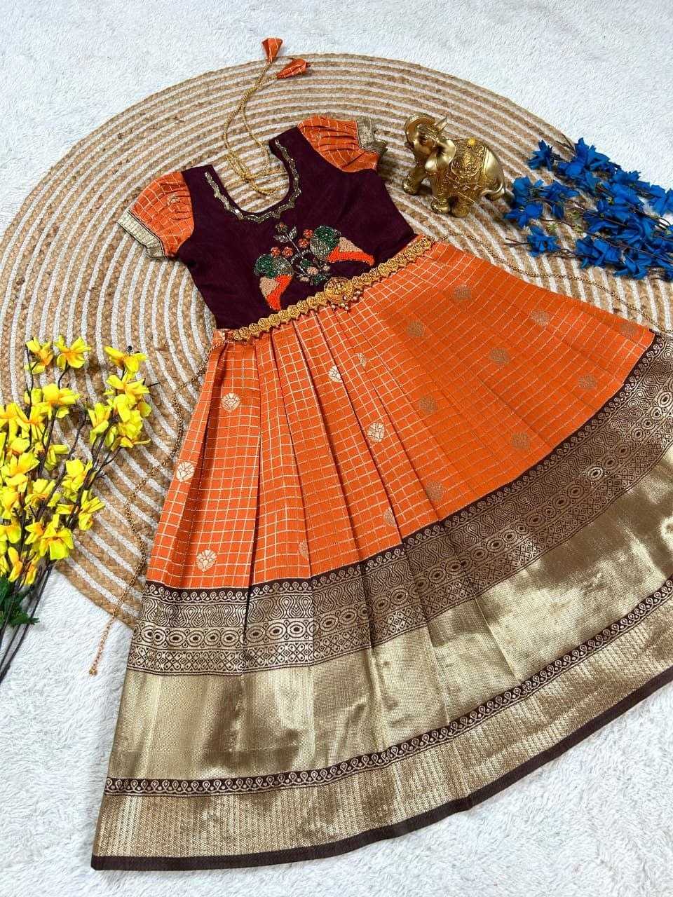 YNF Wholesale Silk Kids Gown  | Surat Manufacturer
