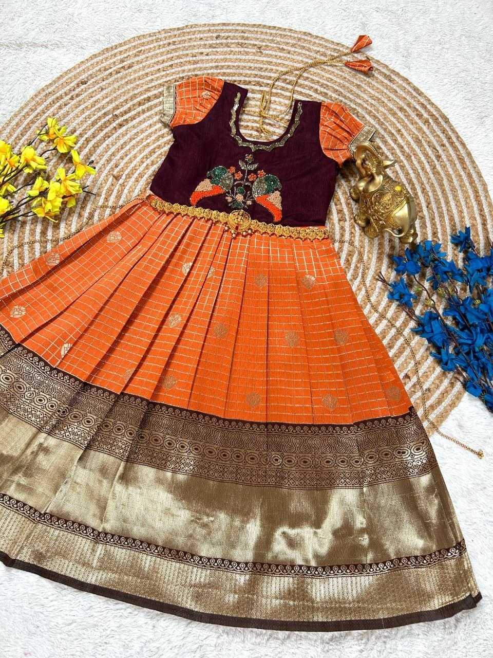 YNF Wholesale Silk Kids Gown  | Surat Manufacturer