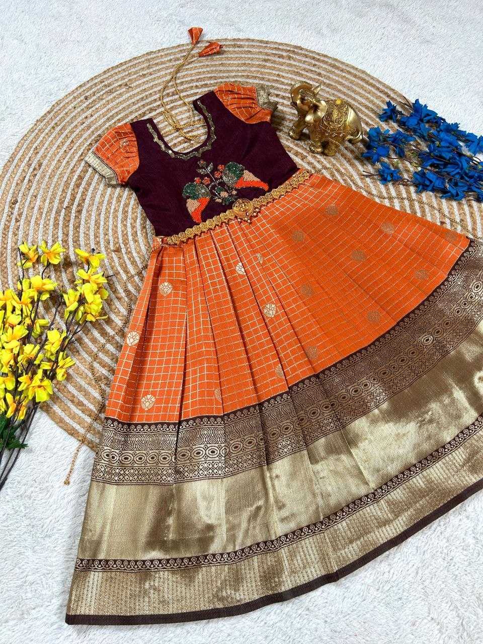 YNF Wholesale Silk Kids Gown  | Surat Manufacturer