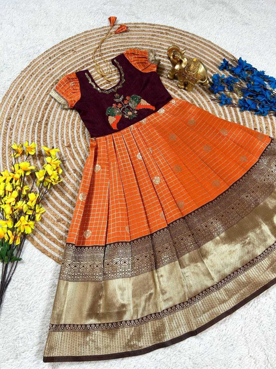 YNF Wholesale Silk Kids Gown  | Surat Manufacturer